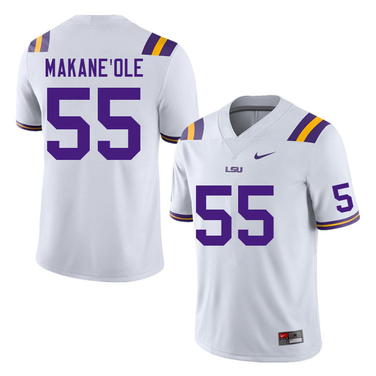Men #55 Kimo Makane'ole LSU Tigers College Football Jerseys Sale-White - Click Image to Close